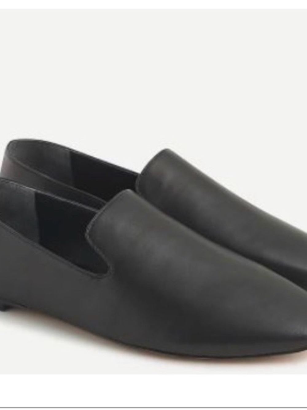 J. Crew Black Soft Leather Slip-On Loafers New 6.5
